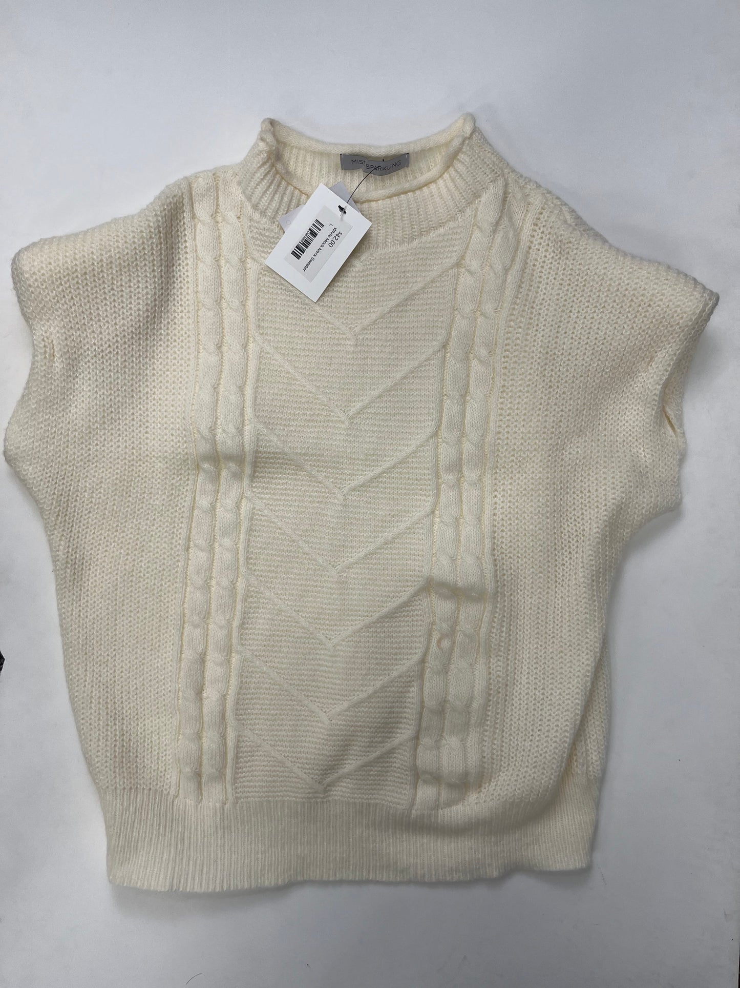 Cream Sweater Short Sleeve Cmc, Size L