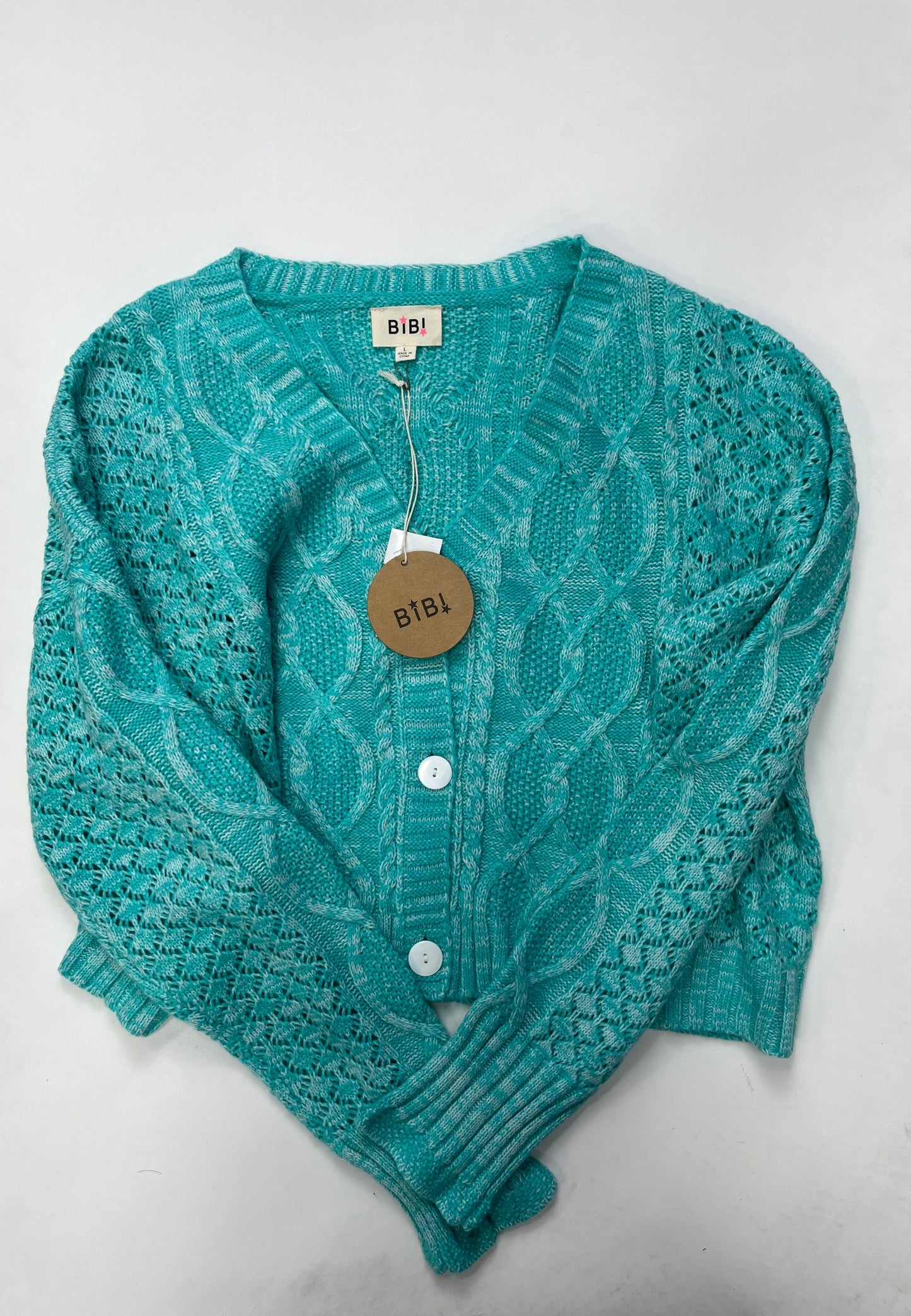 Turquoise Sweater Cardigan Bibi, Size L