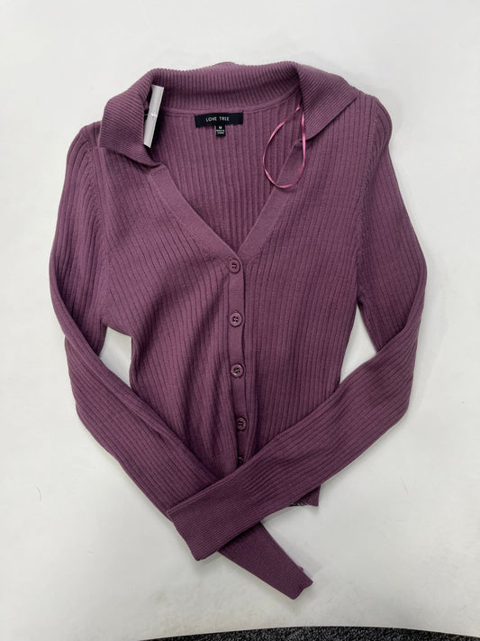 Purple Sweater Cardigan Love Tree, Size M