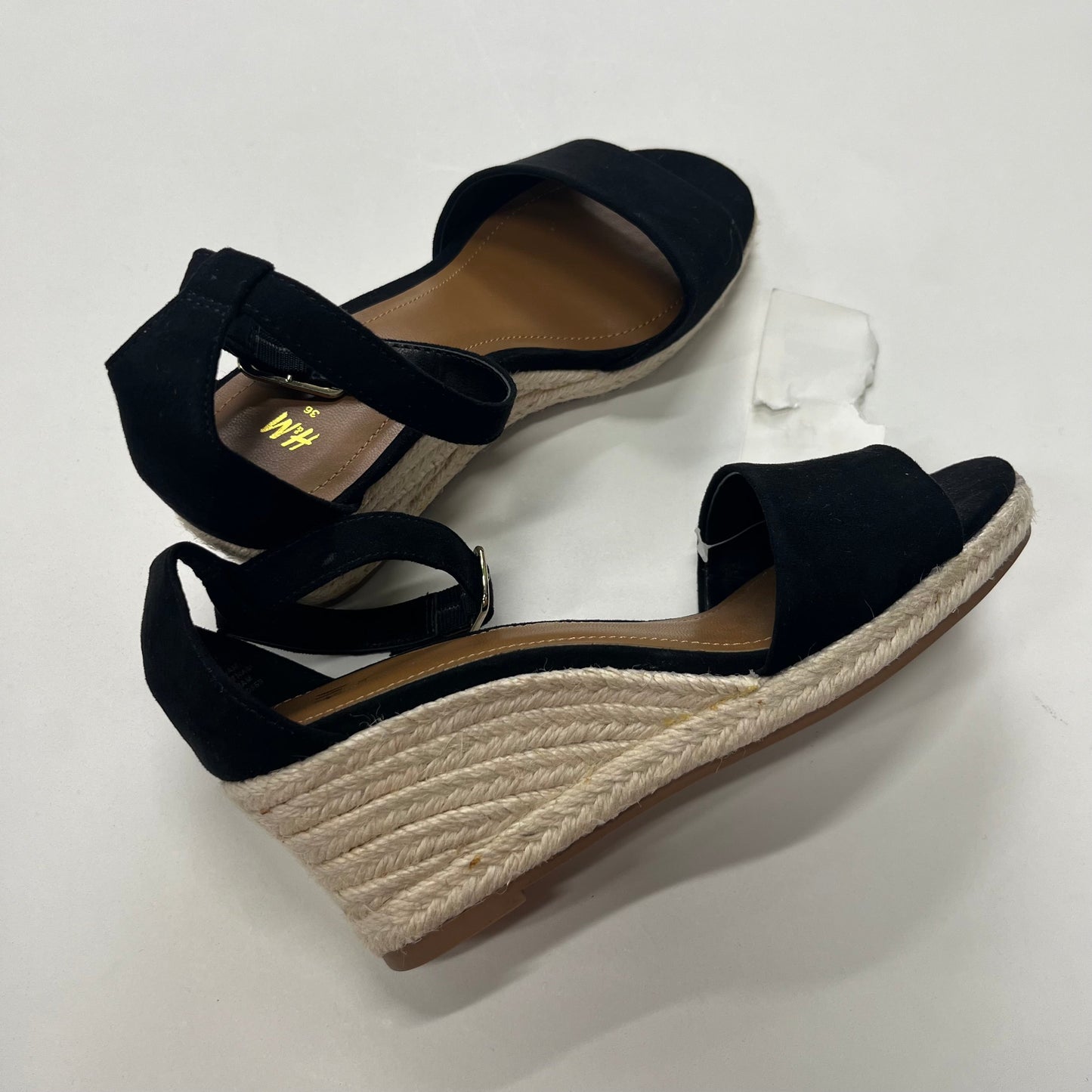 Black Shoes Heels Espadrille Block H&m, Size 5.5