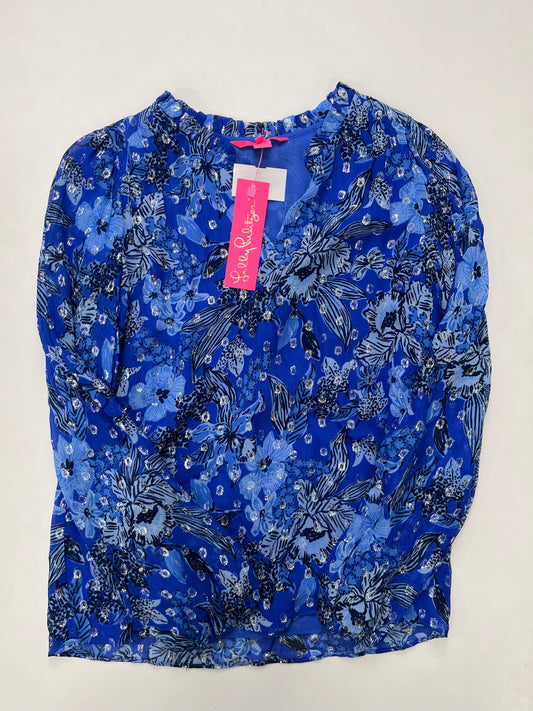 Blue Blouse Long Sleeve Lilly Pulitzer NWT, Size Xs