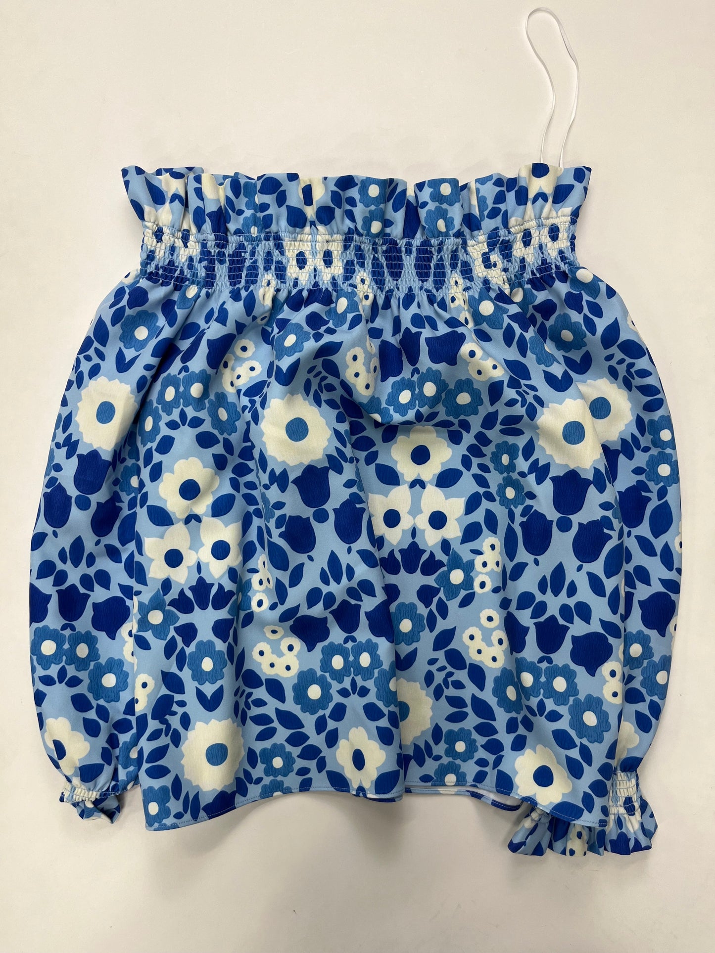 Blue Top Long Sleeve Tucker, Size Xs