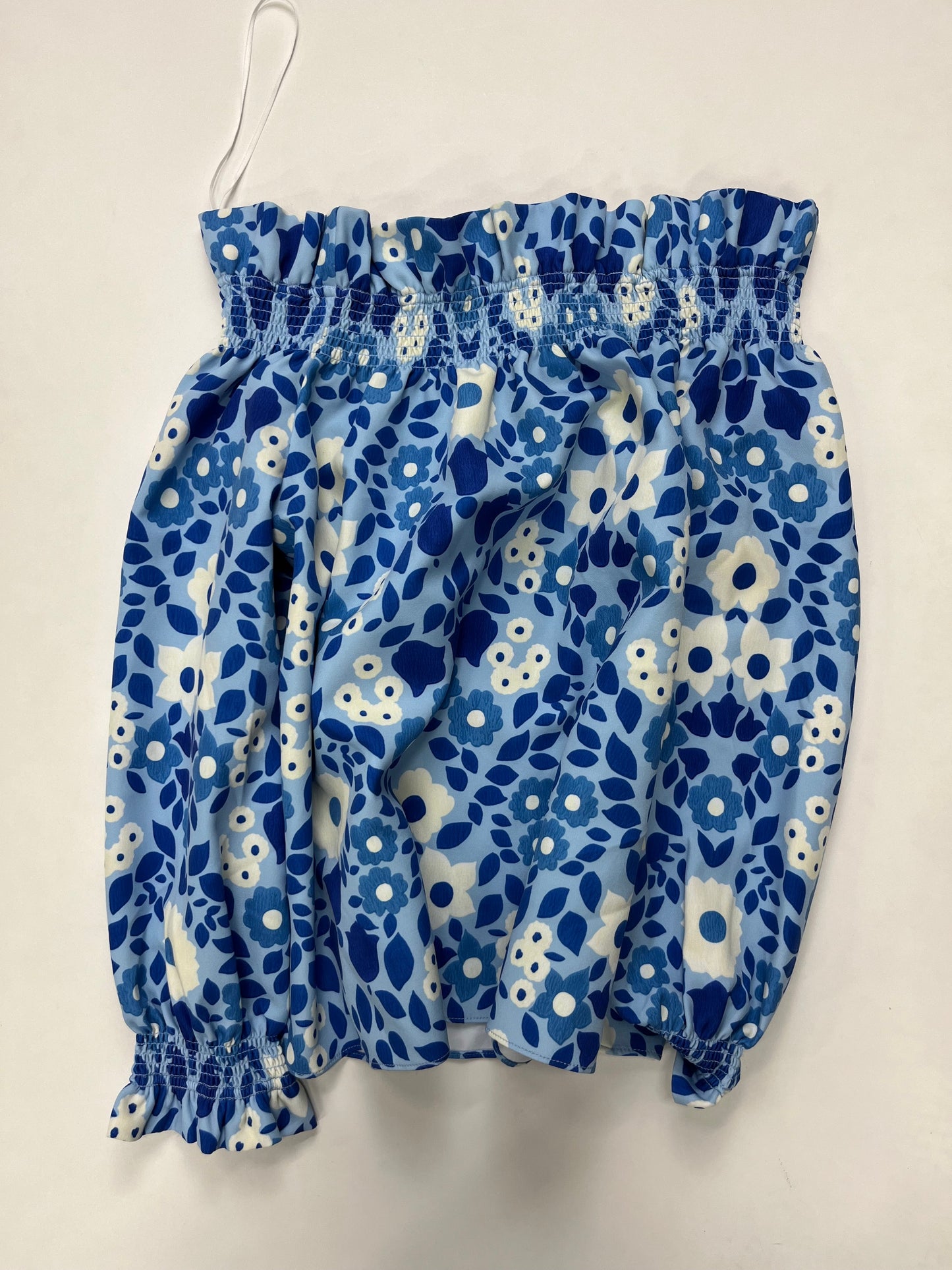 Blue Top Long Sleeve Tucker, Size Xs