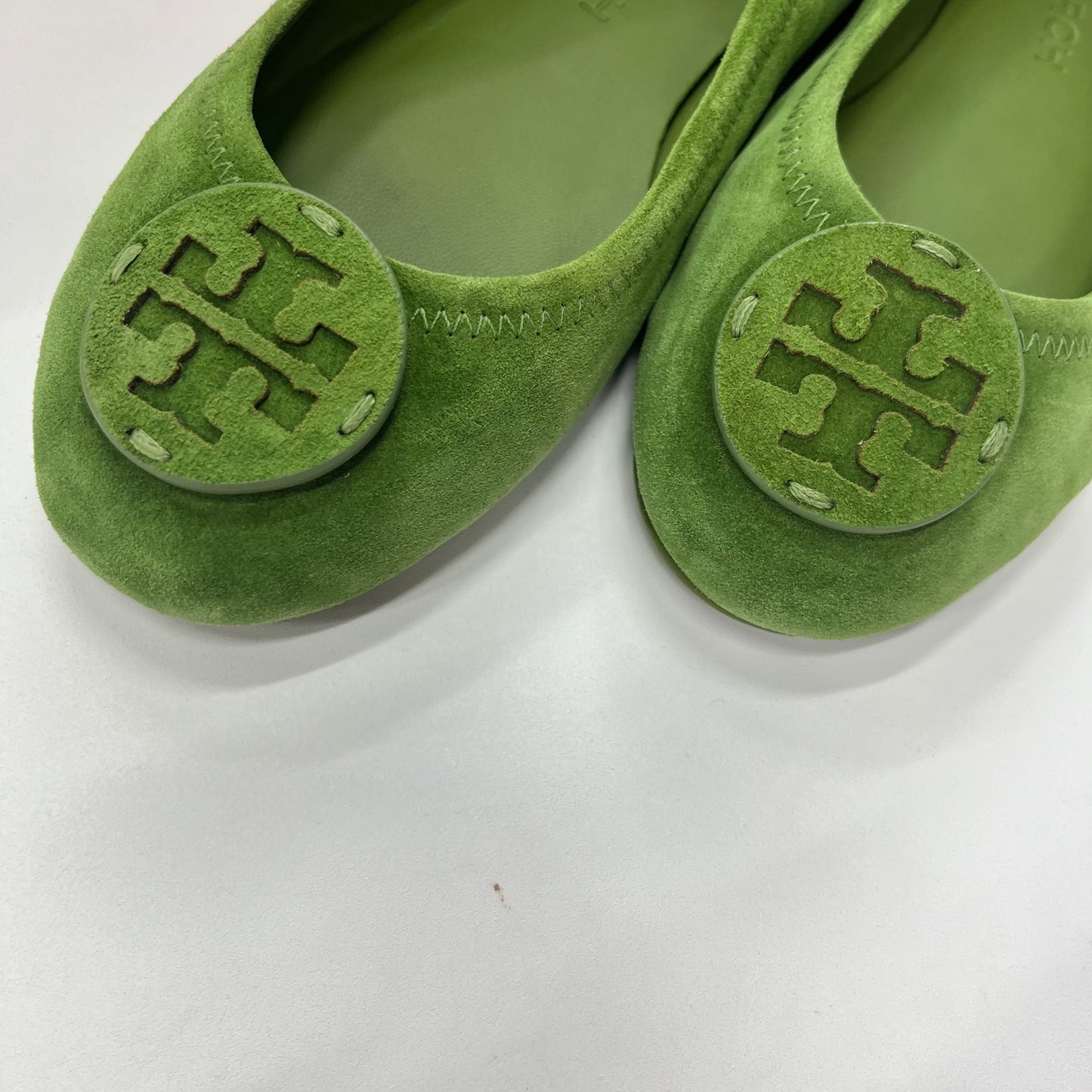 Green Shoes Flats Ballet Tory Burch, Size 9