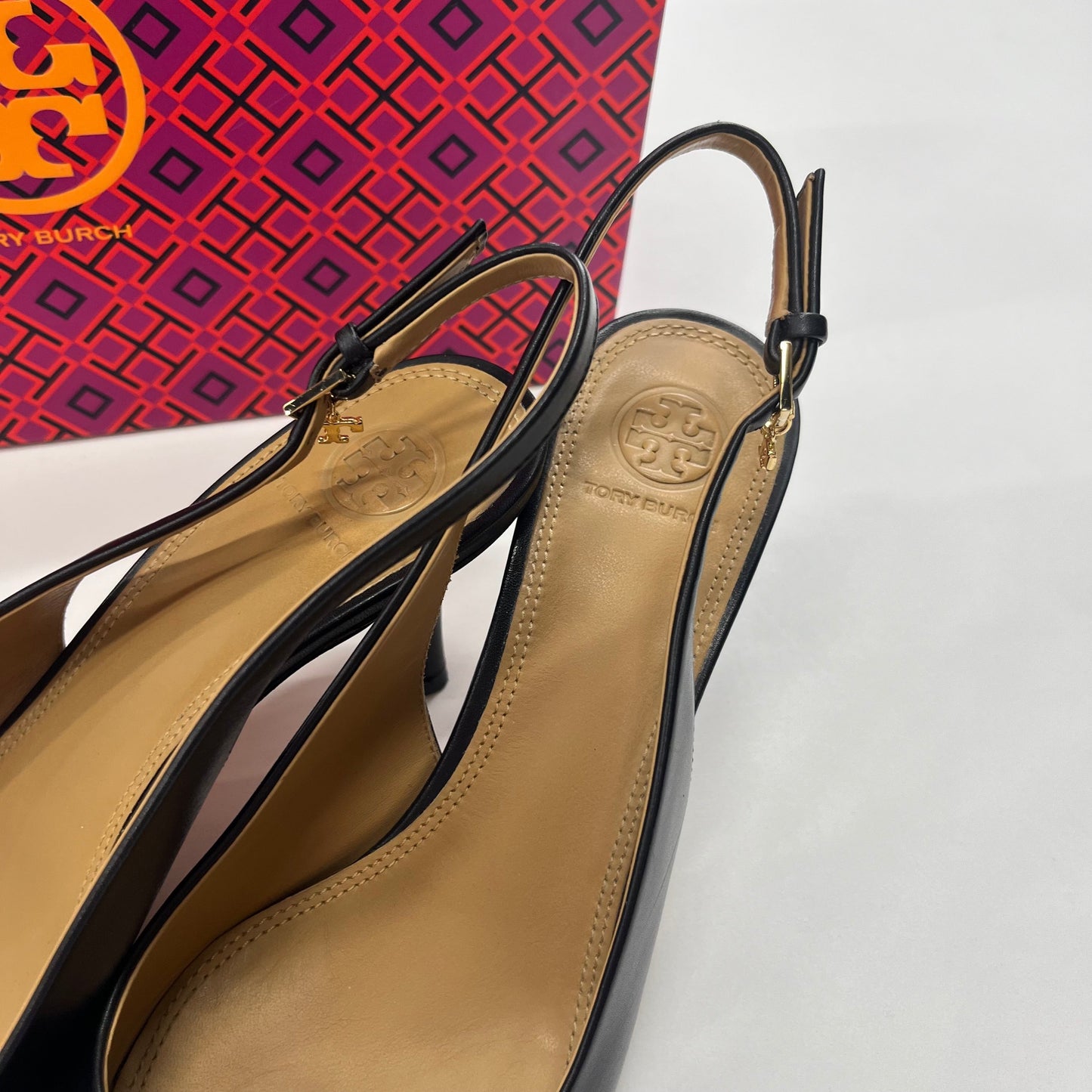 Black Shoes Heels D Orsay Tory Burch, Size 9