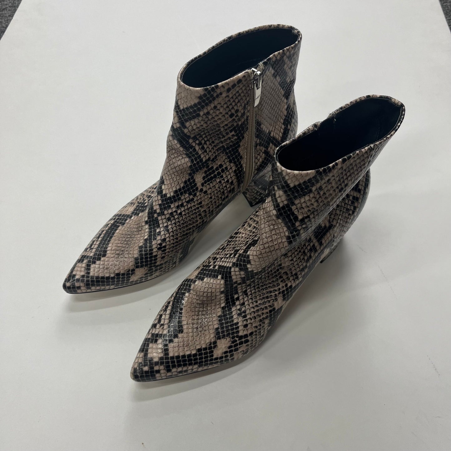 Animal Print Boots Ankle Heels Marc Fisher, Size 8.5