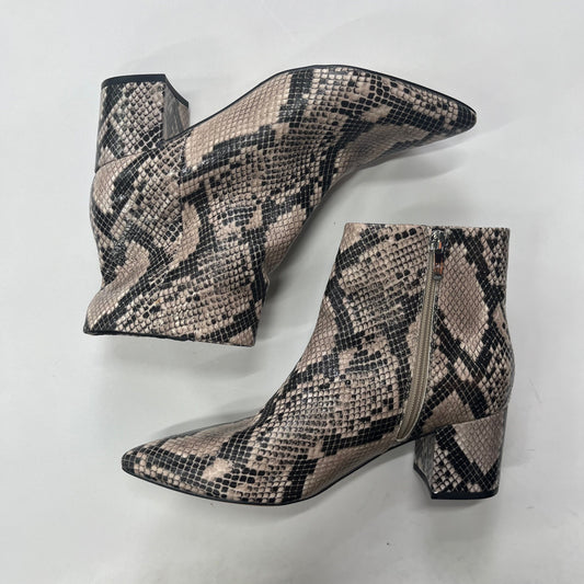 Animal Print Boots Ankle Heels Marc Fisher, Size 8.5