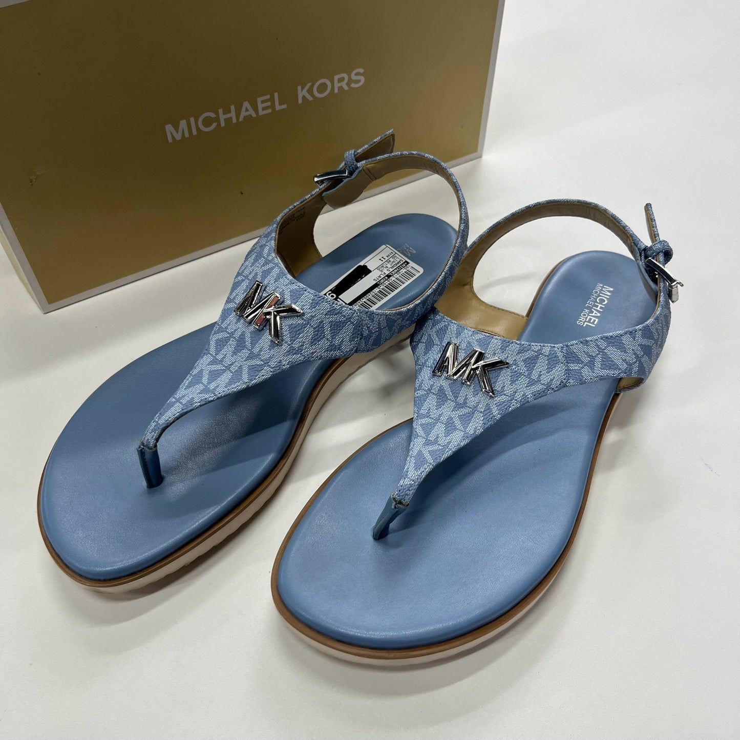 Light Blue Sandals Flats Michael Kors, Size 11