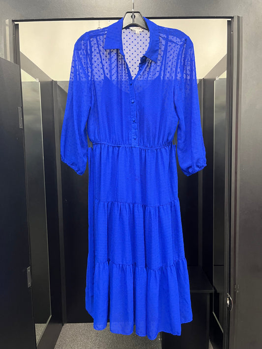 Royal Blue Dress Casual Midi Nanette Lepore, Size M