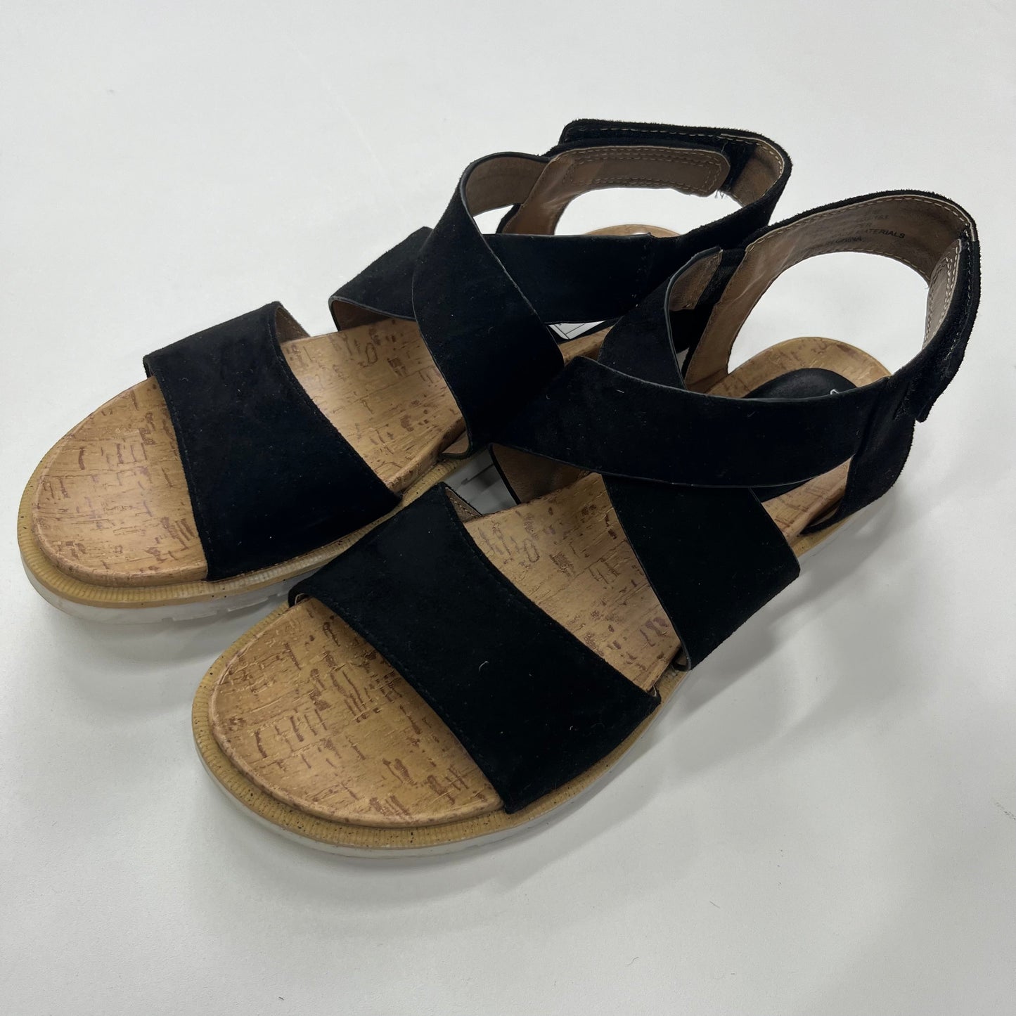 Black Sandals Flats New Directions, Size 7.5