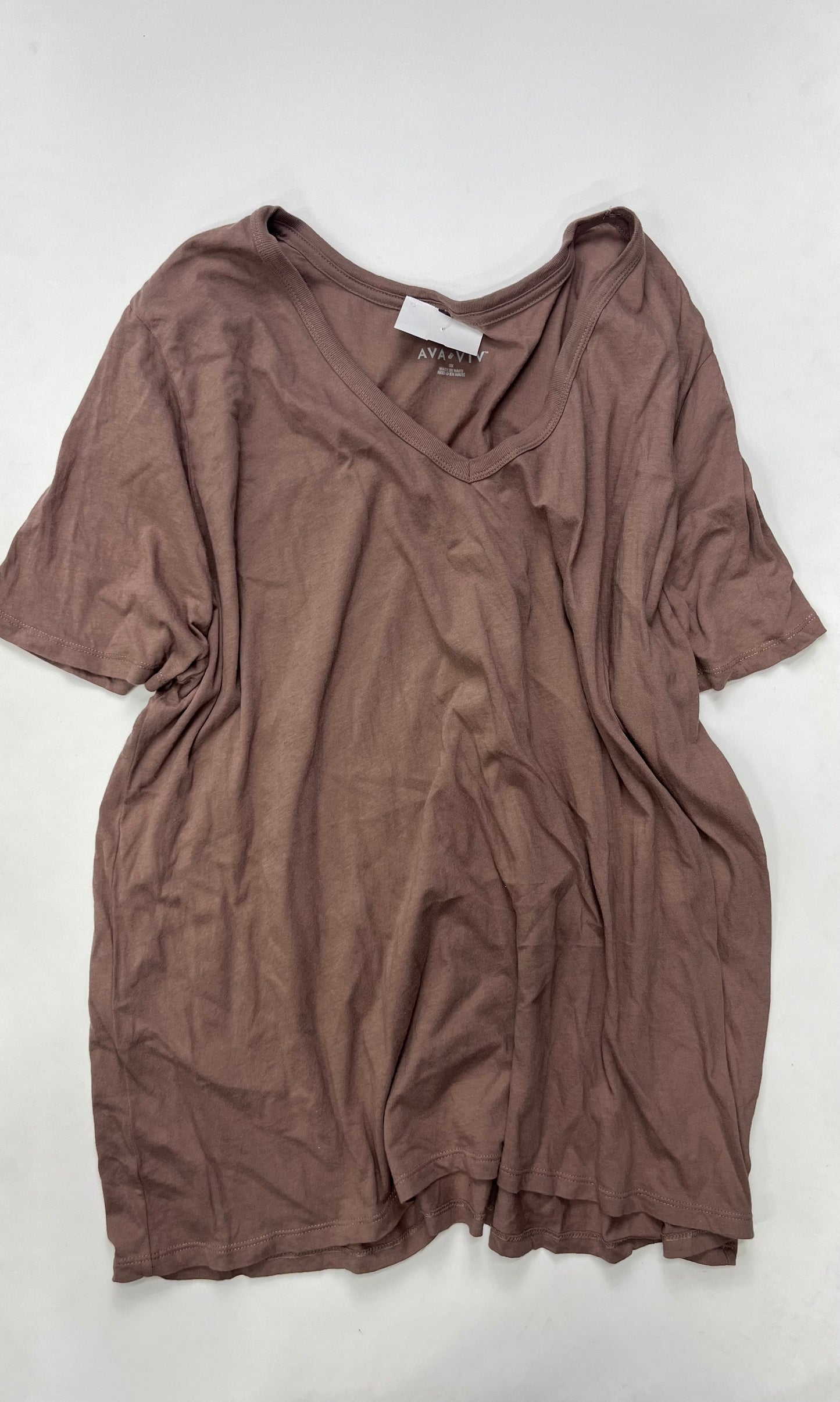 Taupe Top Short Sleeve Ava & Viv, Size 3x
