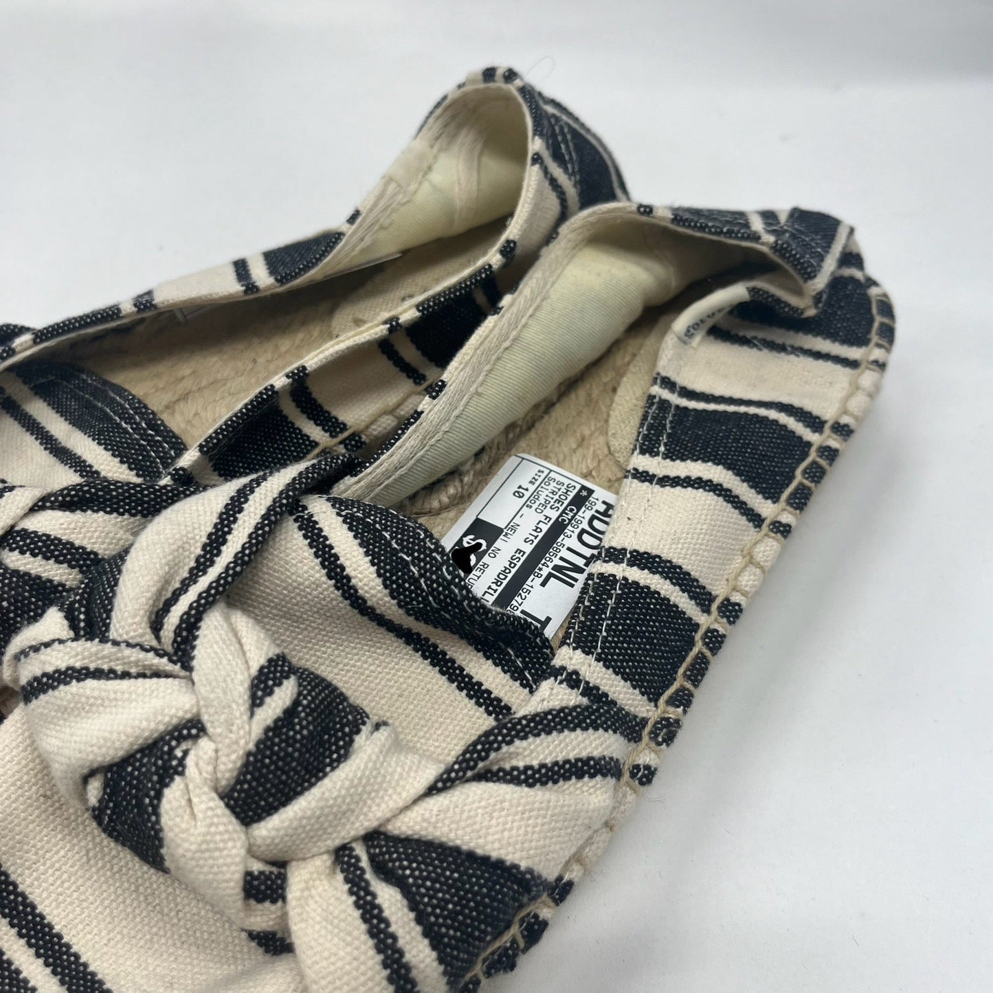 Striped Shoes Flats Espadrille Soludos, Size 10