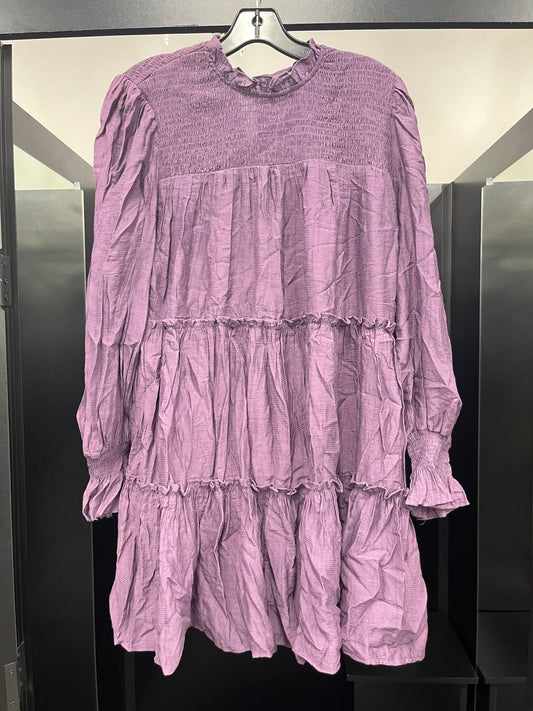 Purple Dress Casual Midi Entro, Size L