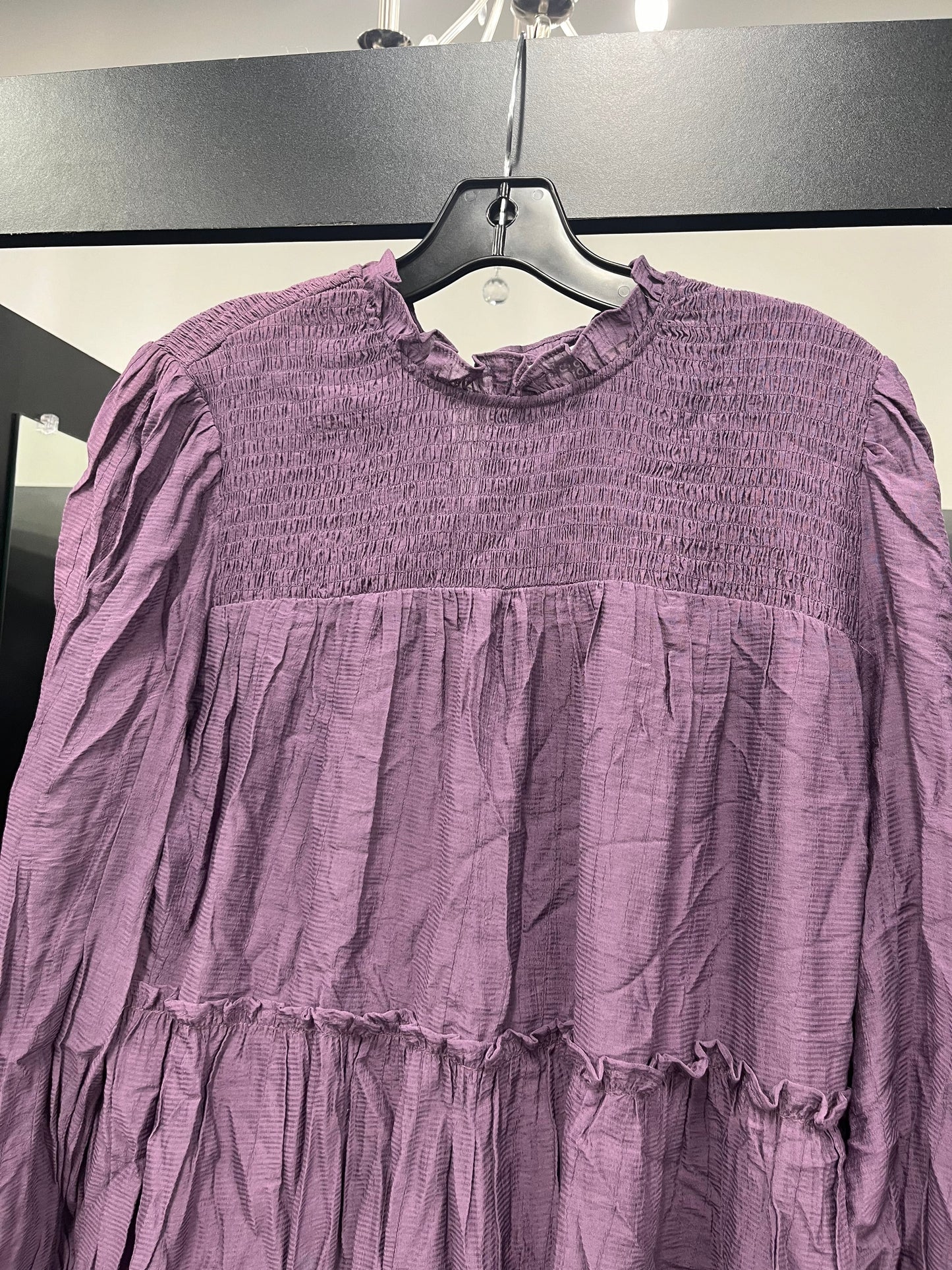 Purple Dress Casual Midi Entro, Size L