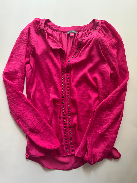 Hot Pink Blouse Long Sleeve Vince Camuto, Size S