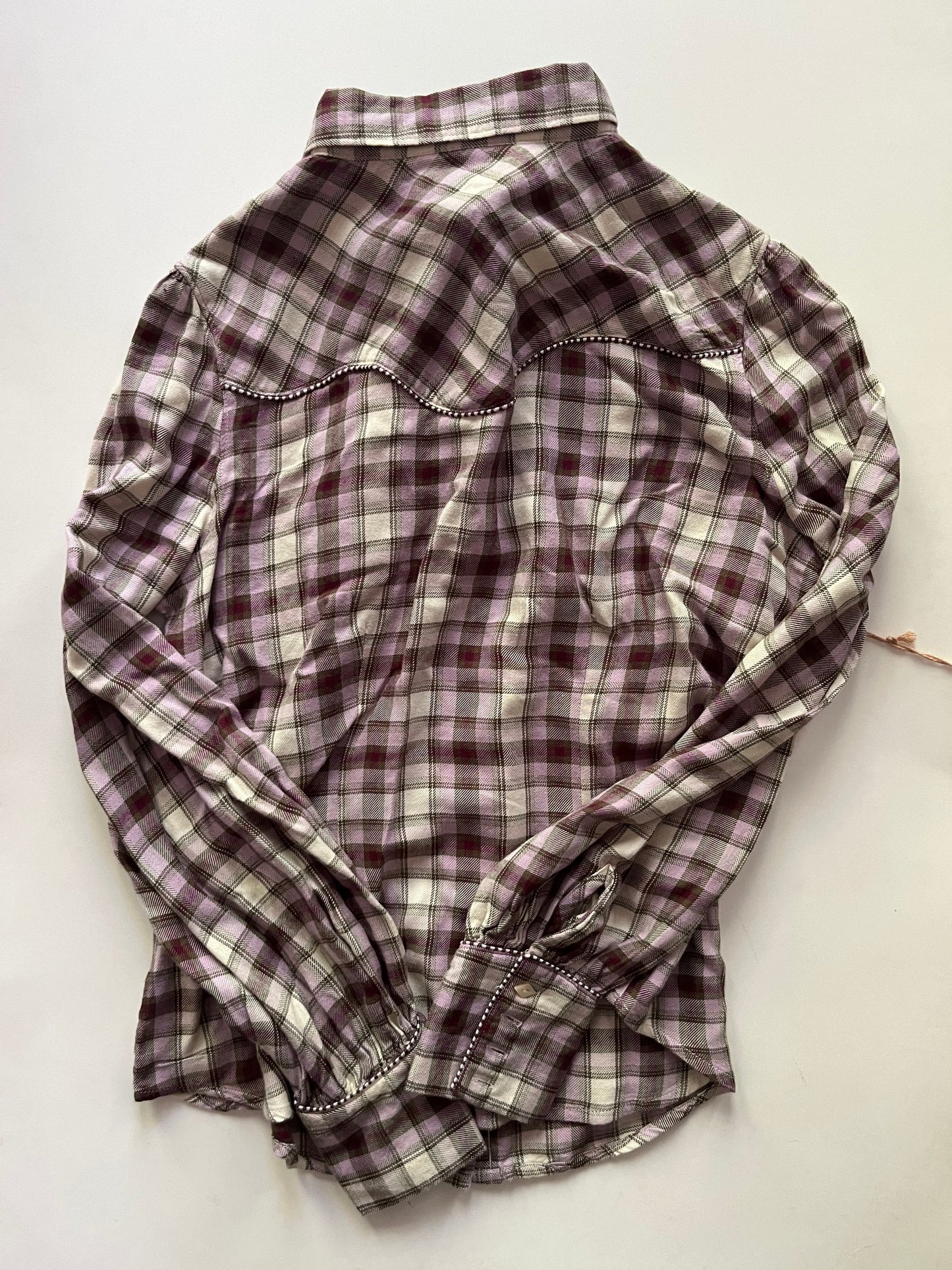 Top Long Sleeve By Shyanne In Plaid, Size: M