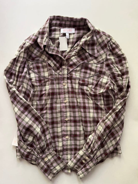 Top Long Sleeve By Shyanne In Plaid, Size: M