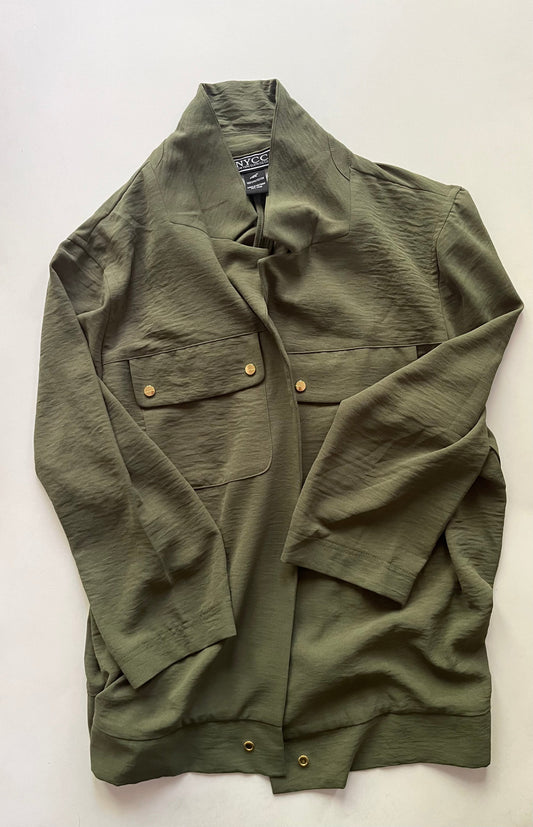 Blazer By New York Clothing In Olive, Size: 2x