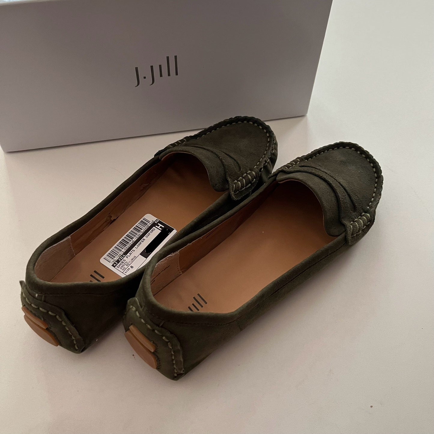 Shoes Flats Loafer Oxford By J Jill In Green, Size: 8