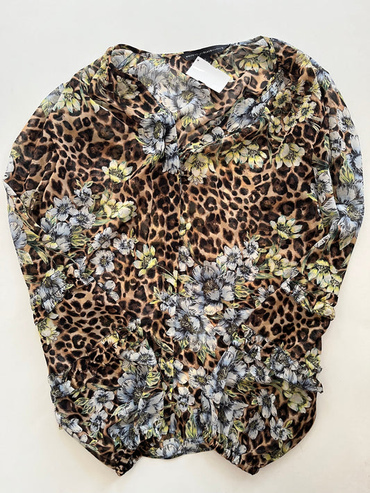 Blouse Long Sleeve By White House Black Market O In Floral, Size: L