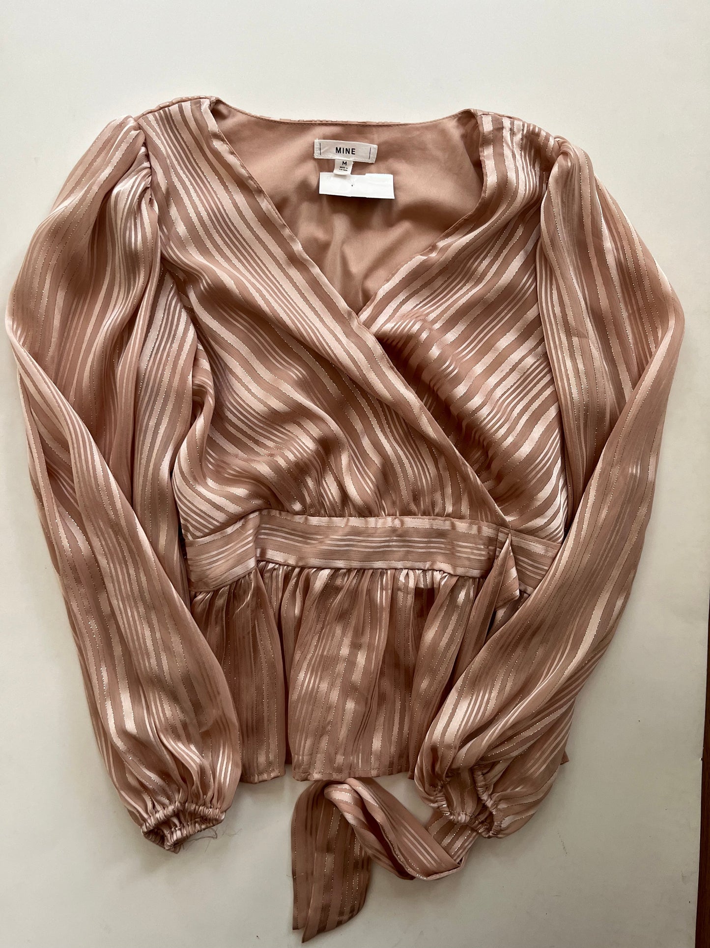 Blouse Long Sleeve By Mine In Bronze, Size: M