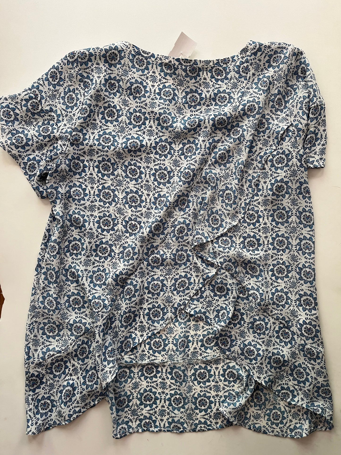 Blouse Short Sleeve By Loft In Blue, Size: M