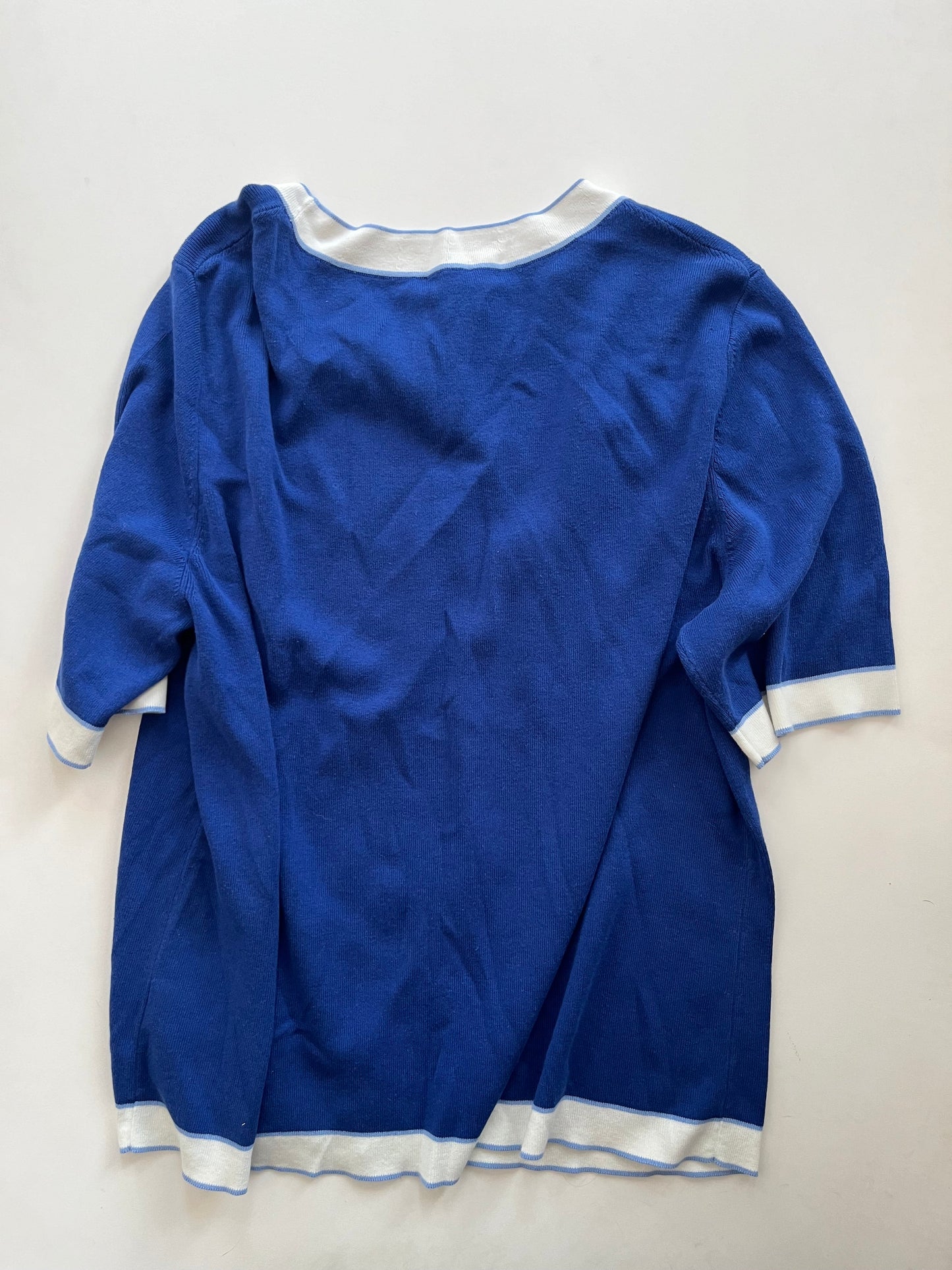 Sweater Short Sleeve By Talbots In Blue, Size: Xl