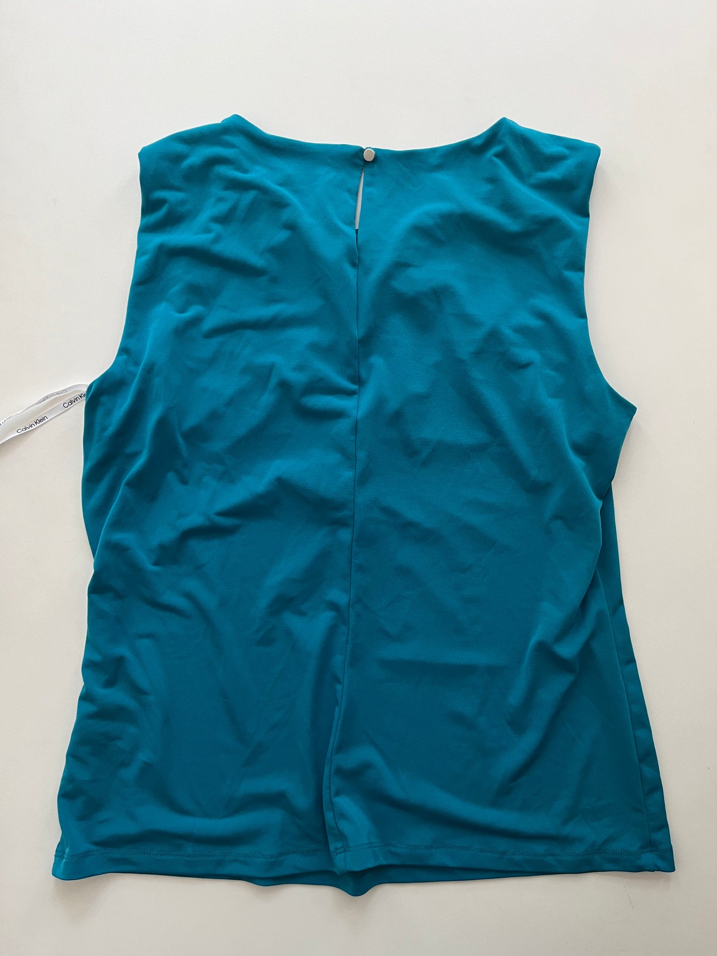 Blouse Sleeveless By Calvin Klein In Turquoise, Size: L