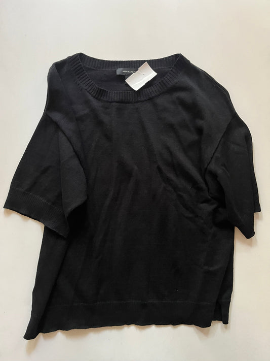 Sweater Short Sleeve By Ann Taylor O In Black, Size: Xs