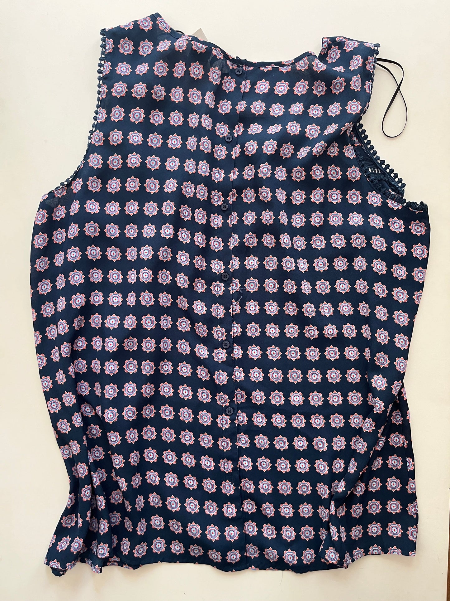 Blouse Sleeveless By New Directions In Navy, Size: 3x