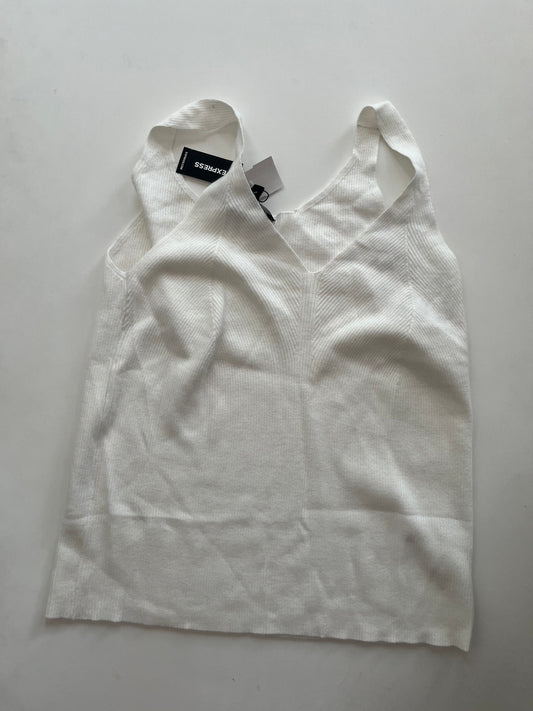 Sweater Short Sleeve By Express In White, Size: Xl