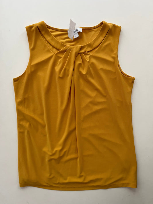 Blouse Sleeveless By Nine West Apparel In Mustard, Size: S