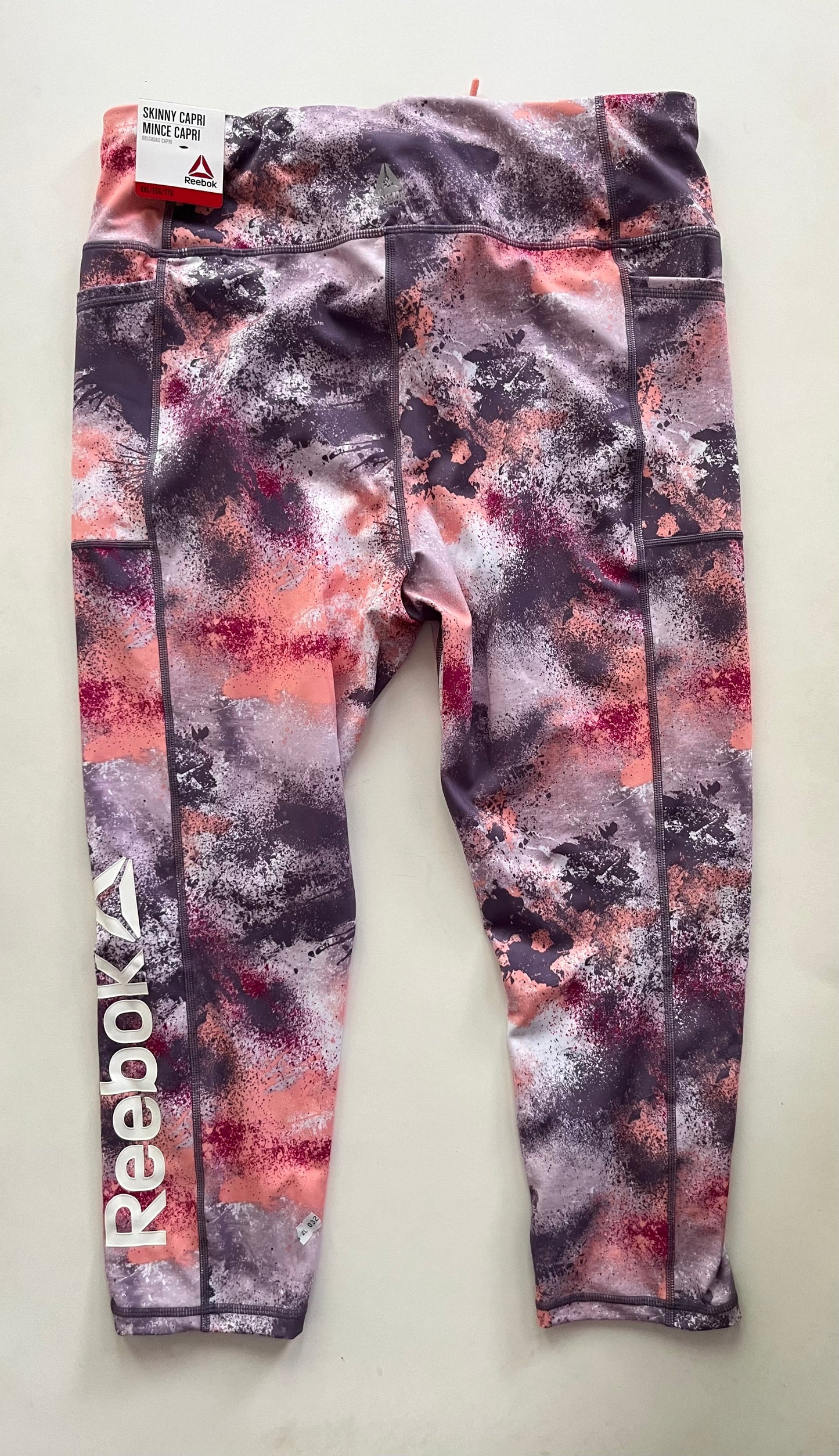 Athletic Leggings By Reebok In Multi-colored, Size: 2x