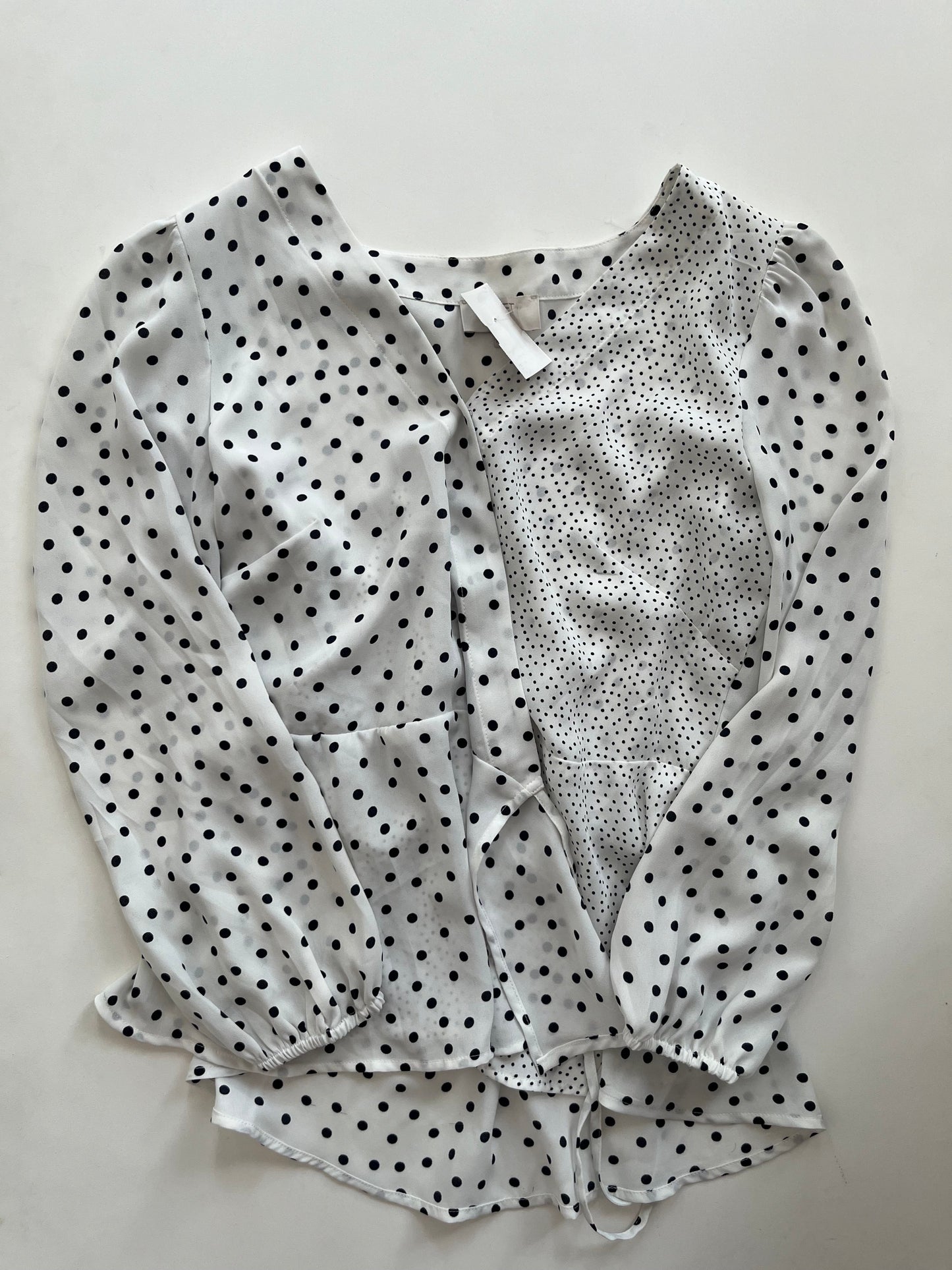 Blouse Long Sleeve By Loft In Polkadot, Size: Petite   Xs