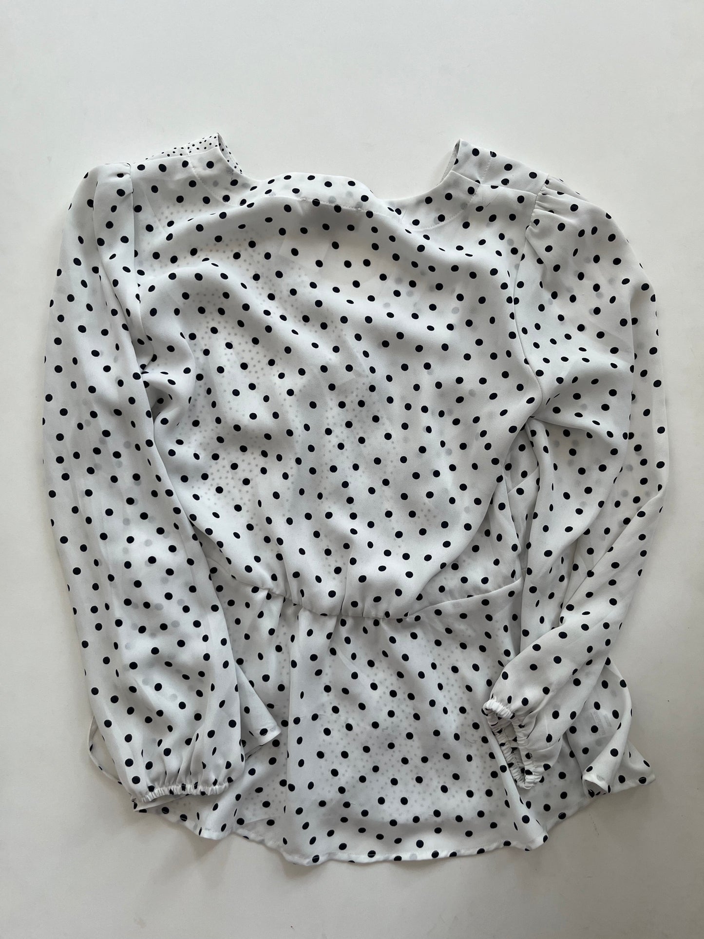 Blouse Long Sleeve By Loft In Polkadot, Size: Petite   Xs