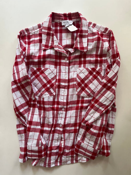 Top Long Sleeve By Marc By Marc Jacobs In Plaid, Size: M