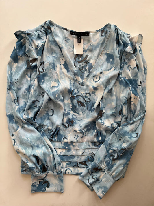 Blouse Long Sleeve By White House Black Market O In Blue, Size: Xl