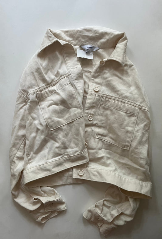 Jacket Moto By Old Navy In Cream, Size: L