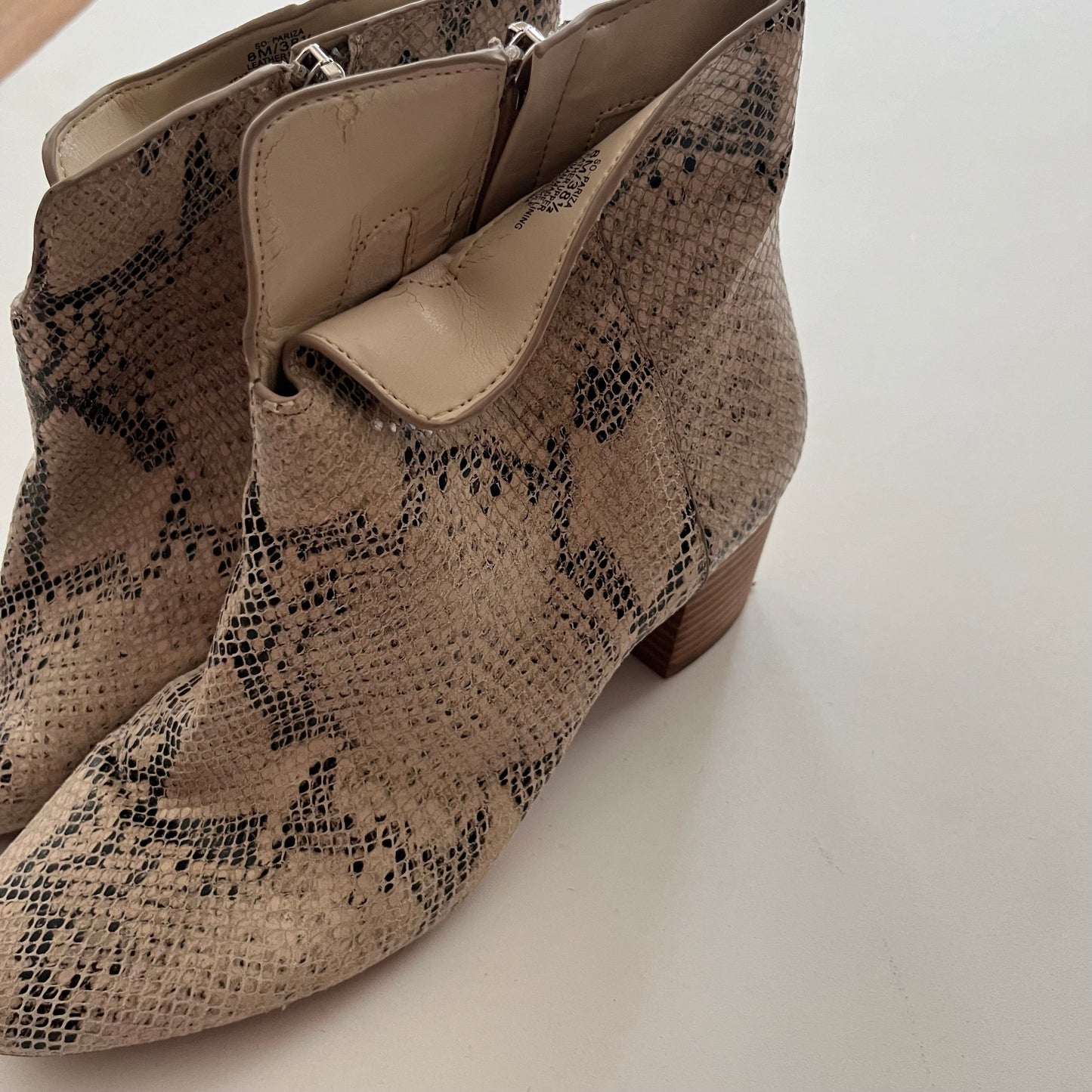 Boots Ankle Heels By Sole Society In Animal Print, Size: 8