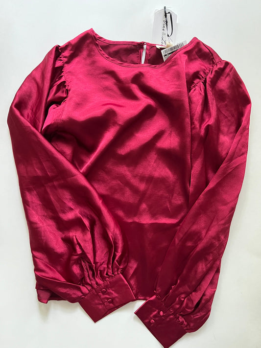 Blouse Long Sleeve By Vine & Love In Burgundy, Size: L