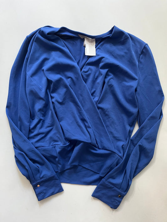 Blouse Long Sleeve By H&m In Blue, Size: Xs