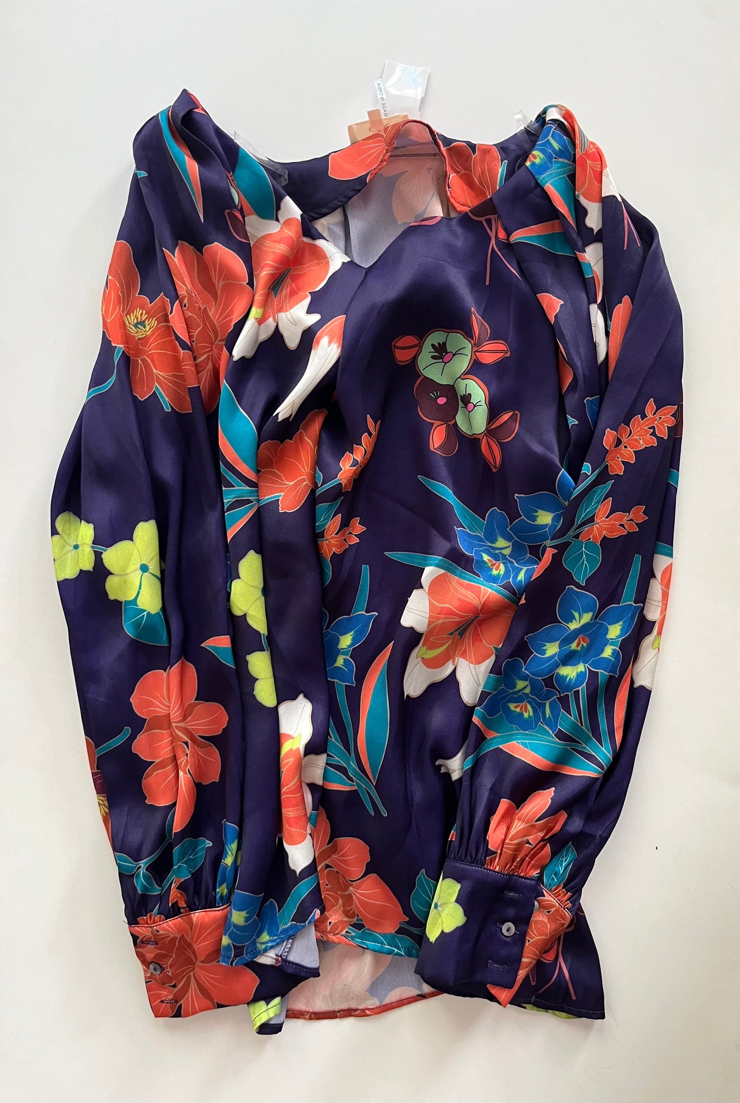 Blouse Long Sleeve By Entro In Floral, Size: Xl