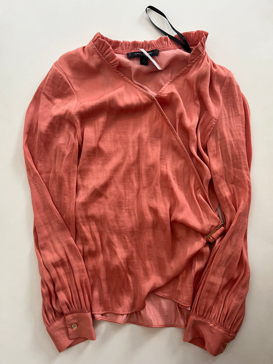 Blouse Long Sleeve By Marc New York In Salmon, Size: S