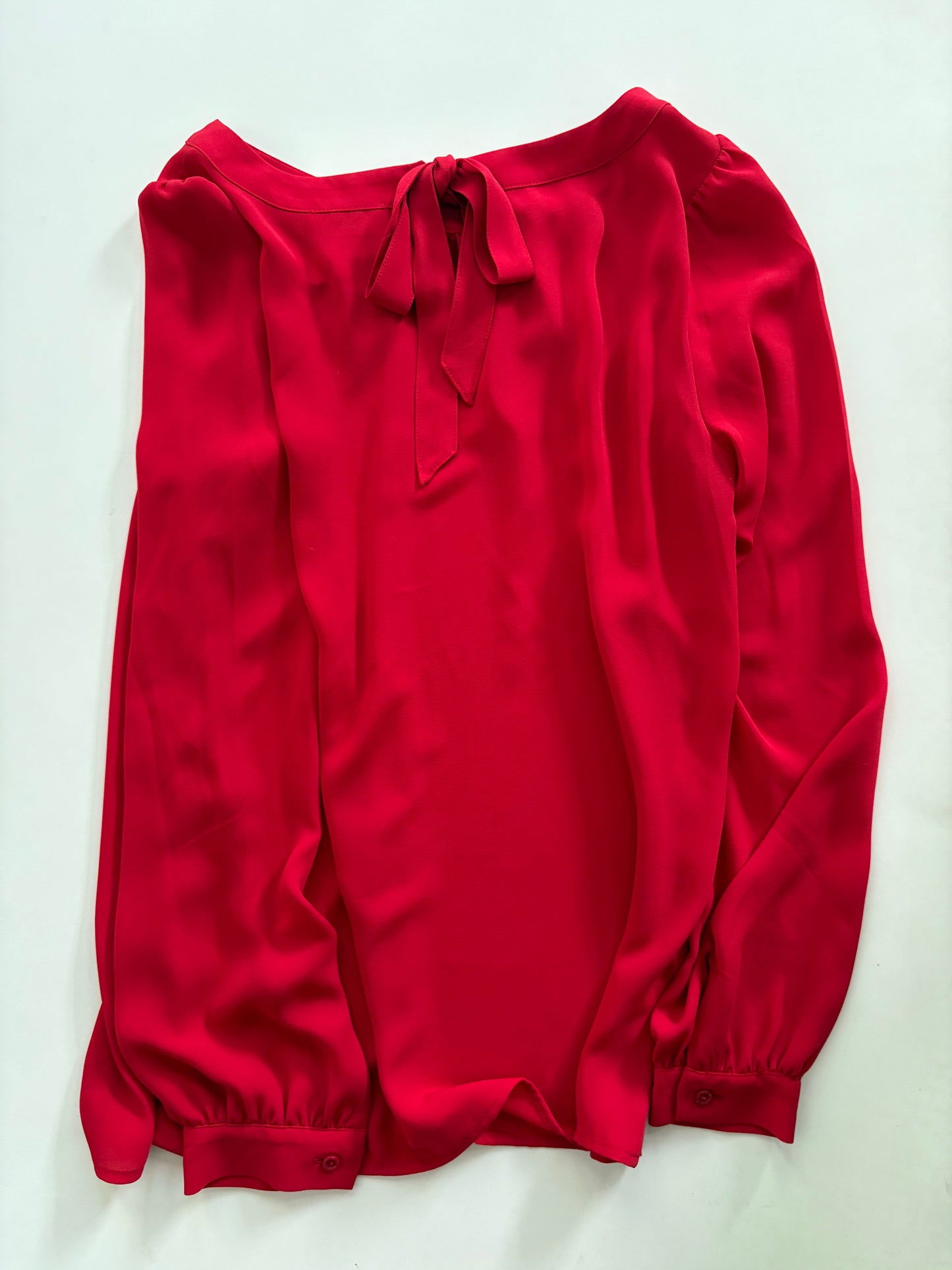 Blouse Long Sleeve By Loft O In Red, Size: Xs