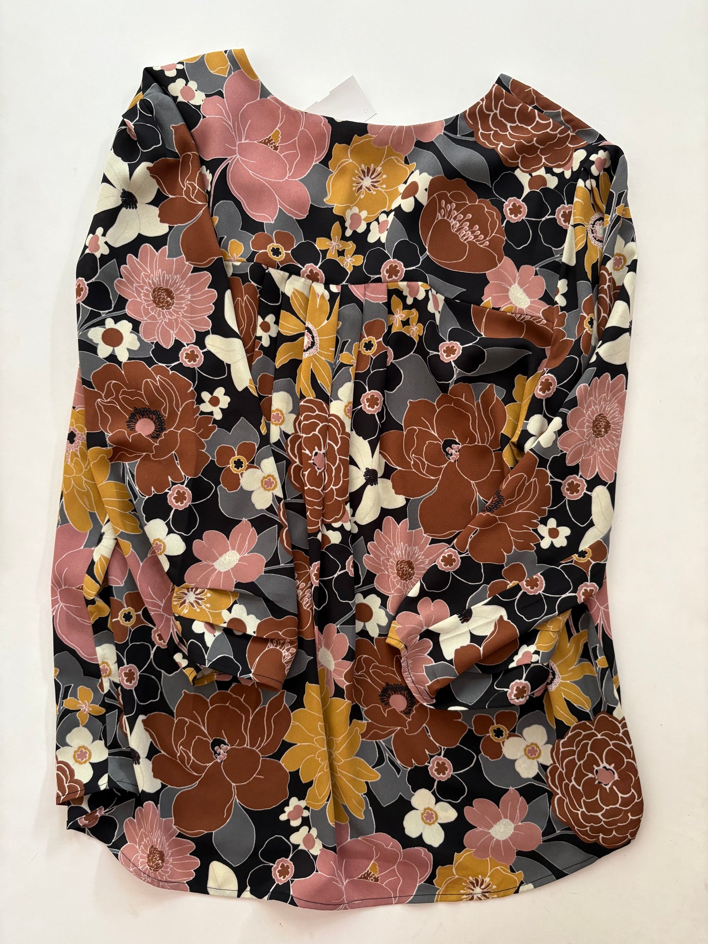 Blouse Long Sleeve By Dr2 In Floral, Size: Xl