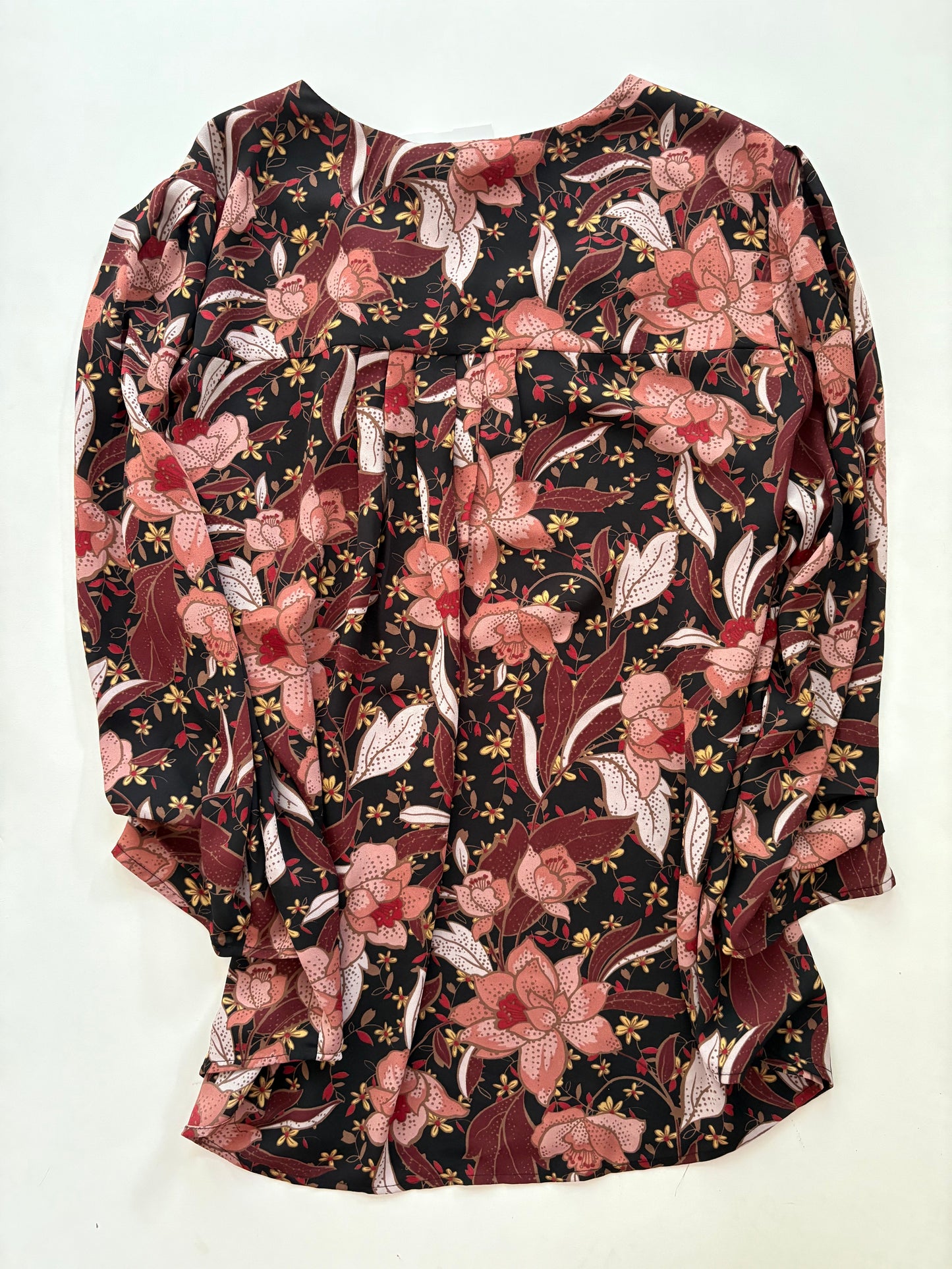 Blouse Long Sleeve By Dr2 In Floral, Size: Xl