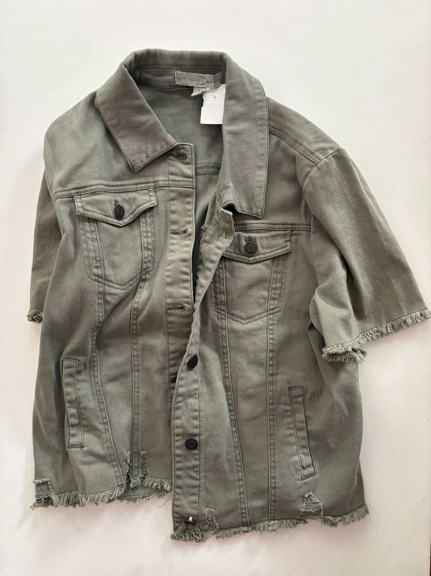 Jacket Denim By Cato In Green, Size: L