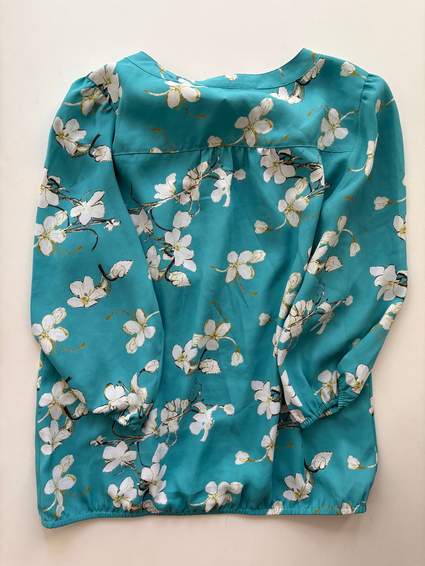 Blouse Long Sleeve By Loft In Turquoise, Size: S