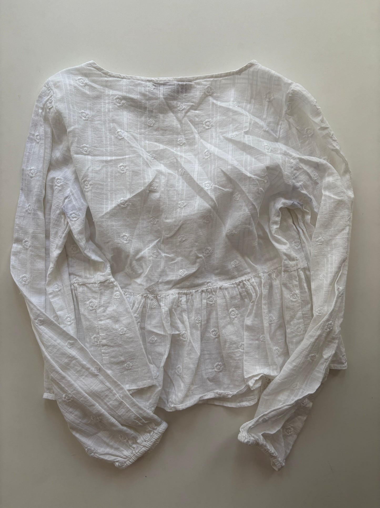 Top Long Sleeve By Loft In White, Size: S