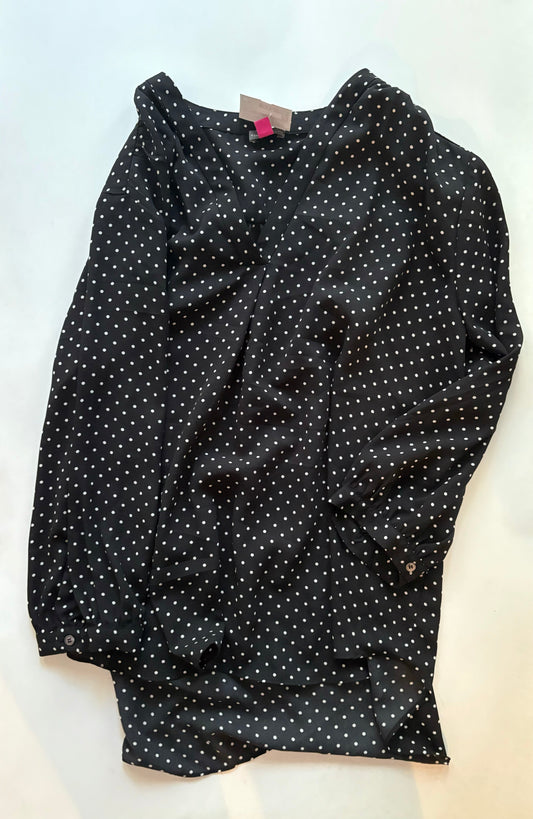 Blouse Long Sleeve By Vince Camuto In Polkadot, Size: 3x